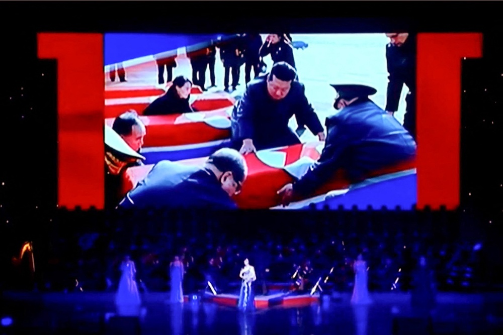 Kim Jong Un honour the coffins of North Korean soldiers killed fighting for Russia against Ukraine (KCTV)