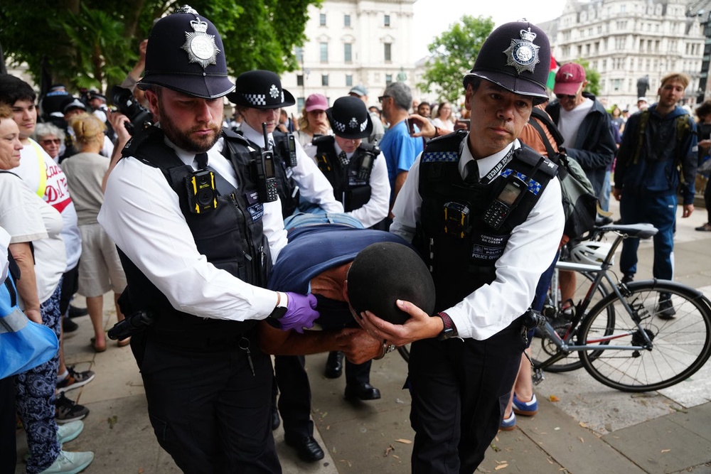Arrests made at protest in support of banned Palestine Action