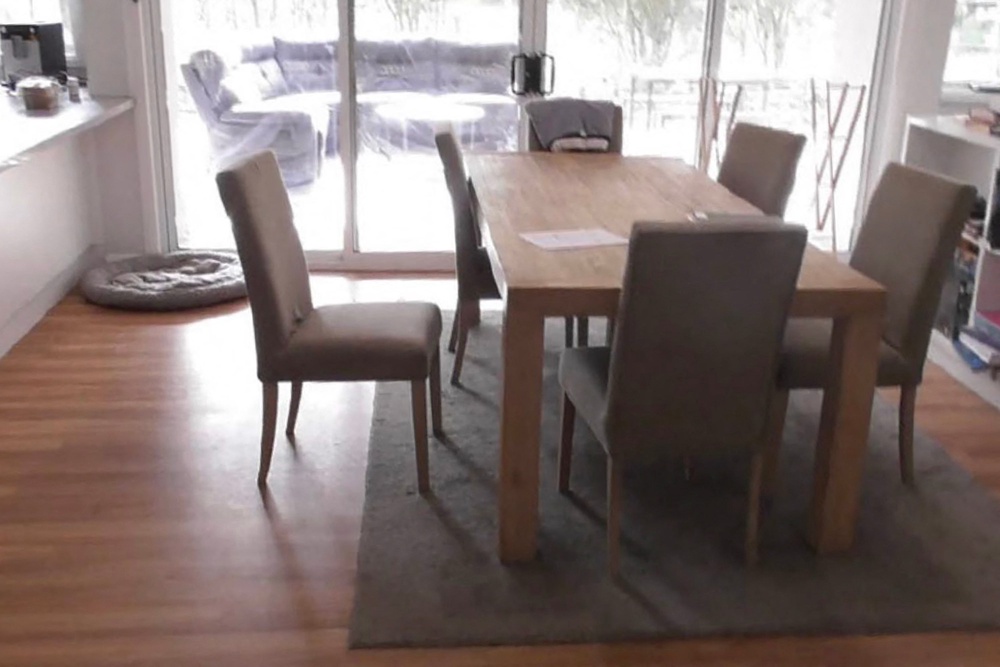 The dining and kitchen area inside Erin Patterson’s home in Leongatha (Supreme Court of Victoria)