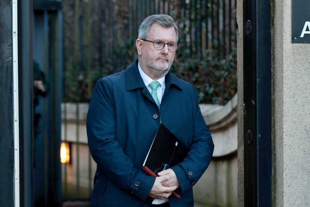 Jeffrey Donaldson, a former long-standing MP for Lagan Valley, was arrested and charged at the end of March 2024 (PA Wire)