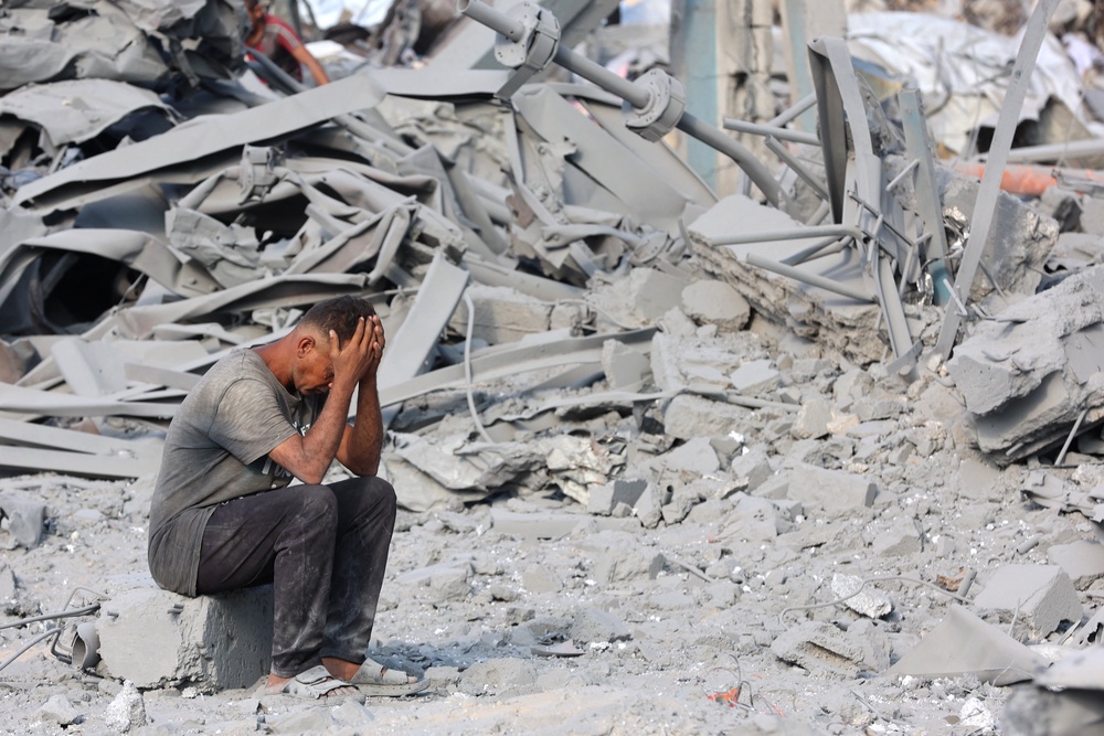 The aftermath of an overnight strike on the Sheikh Radwan health centre in Gaza last year (AFP/Getty)