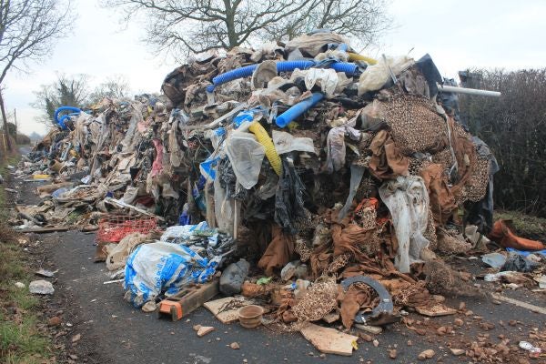 The pile of waste blocked residents on Watery Lane (Lichfield District Council)