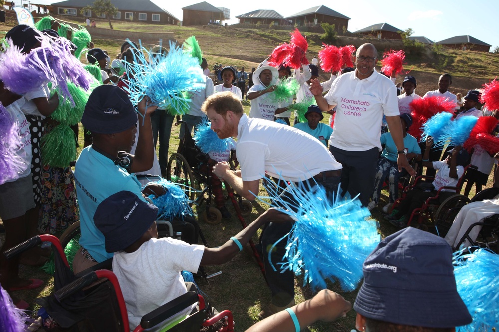 Prince Harry during the opening of the Sentebale Mamohato children’s centre in Thaba Bosiu, Lesotho, in 2015 (PA Archive)