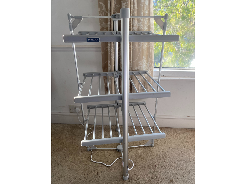 Reasonably priced, easy to pack away, and cheap to run, this heated clothes airer impressed (Zoe Griffin/The Independent)