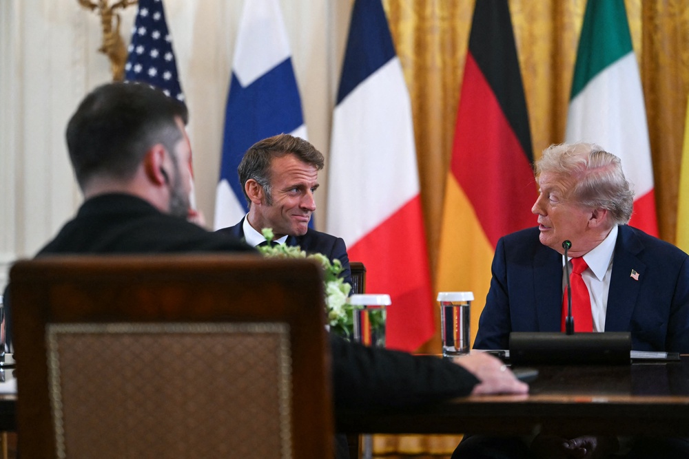 Donald Trump and Emmanuel Macron’s relationship has always been fraught with tension (AFP/Getty)