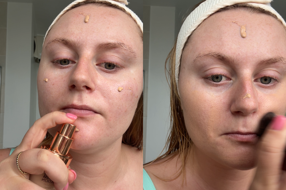 I applied the foundation to clean, moisturised skin (Lucy Smith)
