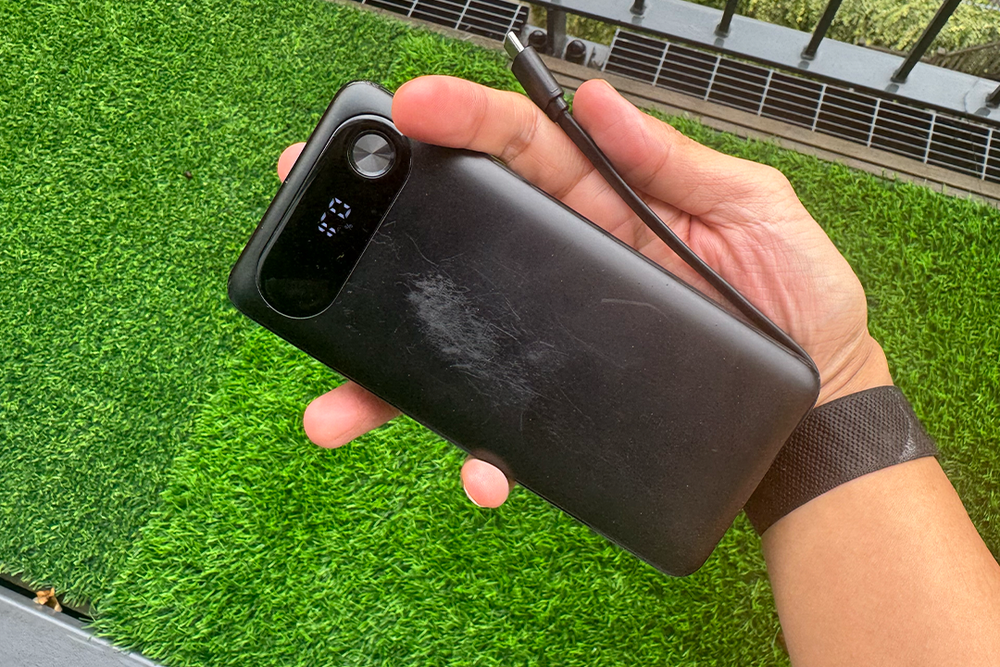 You know a power bank is good when it's survived so many drops that it's all scuffed up on the front (Alex Lee/The Independent)