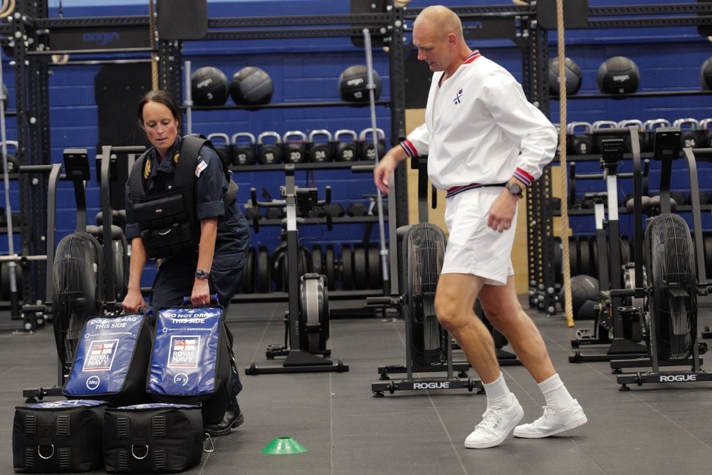 Commander Serena Brotherton completes the casualty drag (Royal Navy / Nigel Huxtable)