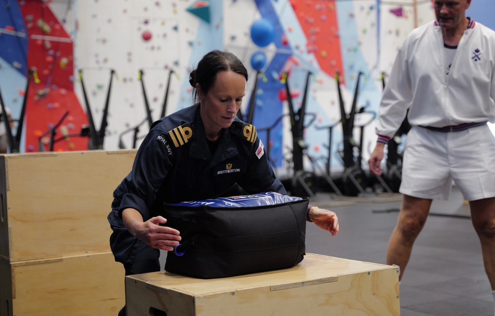 The 20kg powerbags are intended to mimic the AFFF canisters on board ships (Royal Navy / Nigel Huxtable)