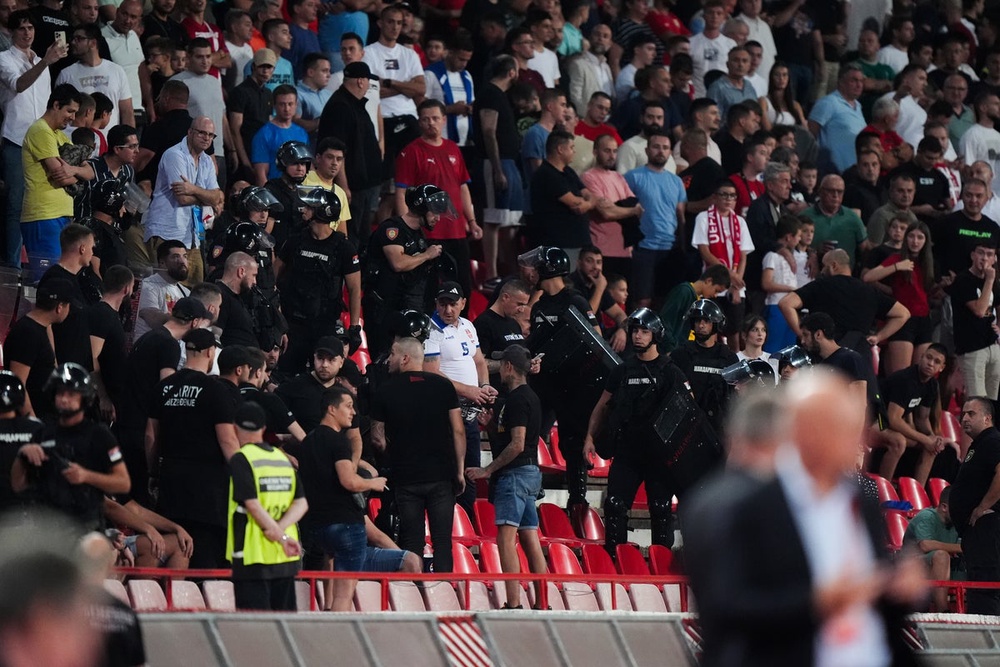 Riot police called into action at World Cup qualifier in Belgrade