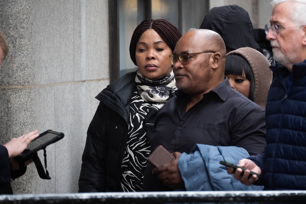 Helen Lumuanganu and Prosper Kaba, the mother and father of Chris Kaba, attended the Old Bailey during Martyn Blake’s trial (James Manning/PA) (PA Archive)