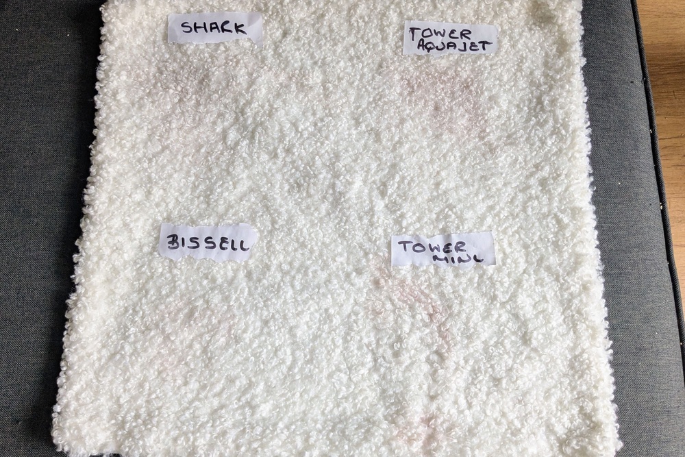 I compared these cleaners side-by-side on several common stains, like red wine (Caroline Preece/The Independent)