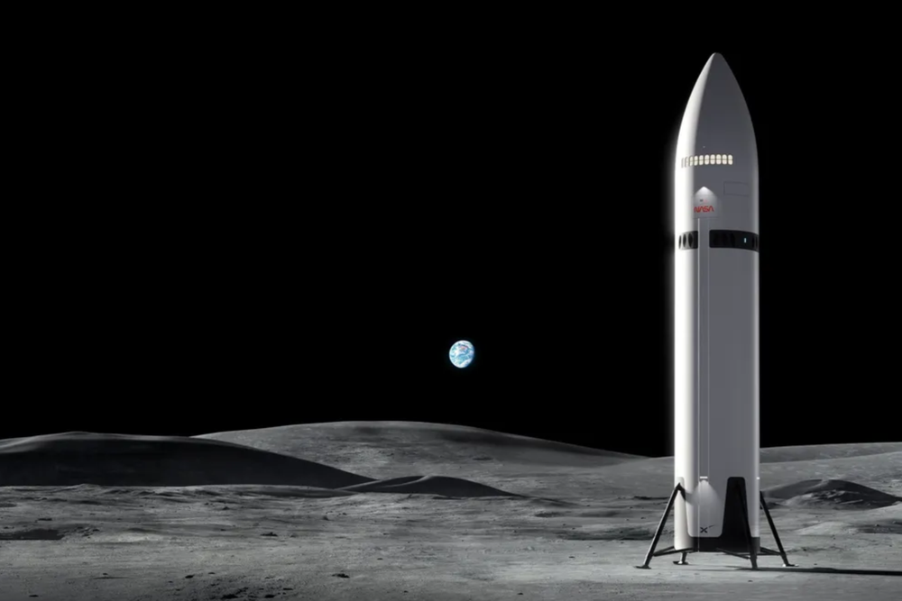 A concept of SpaceX's Starship Human Landing System (HLS) (SpaceX)