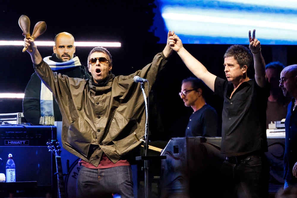 Brothers Liam and Noel Gallagher during their 2025 reunion tour (AFP/Getty)