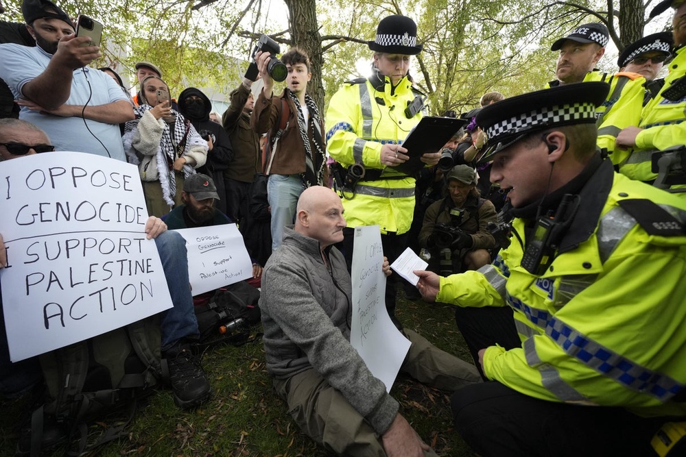Dozens of arrests made at Palestine Action protest outside Labour ...