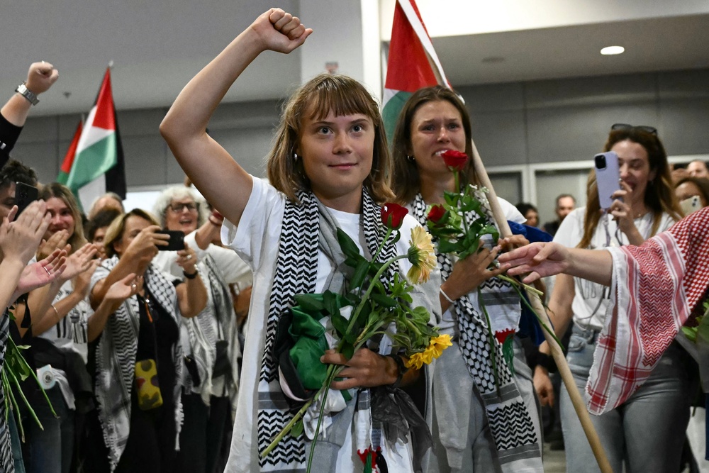 Greta Thunberg was among those detained by Israel while participating in an aid flotilla in 2025 (AFP/Getty)