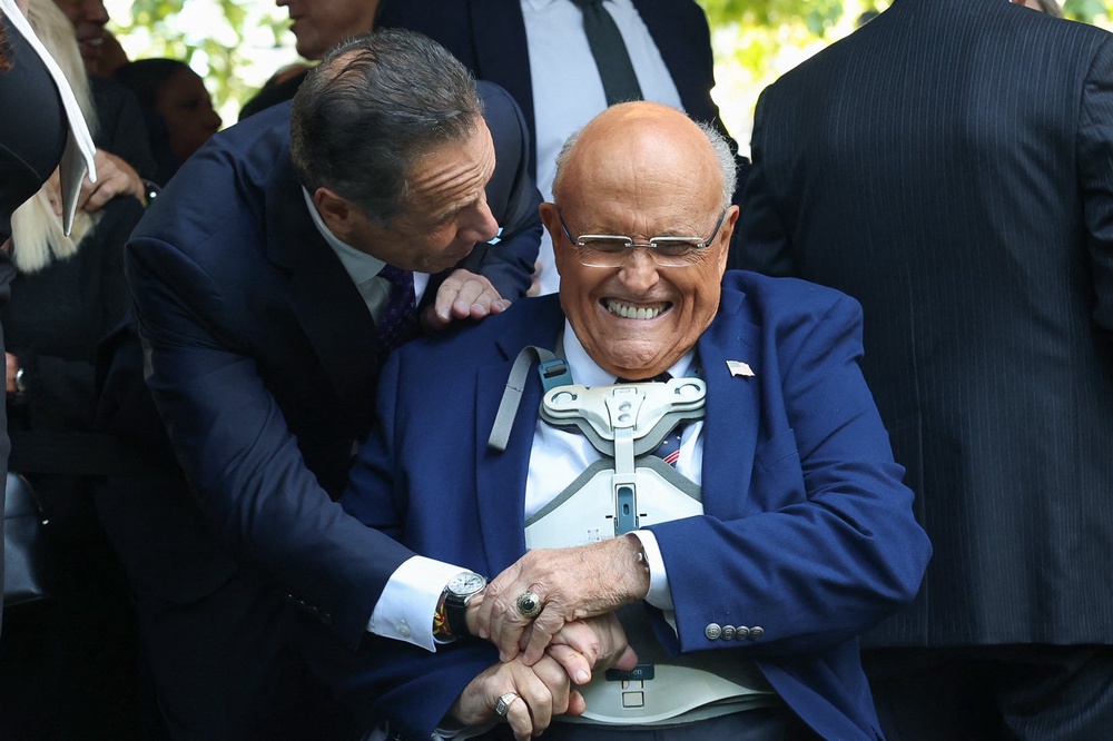 Last year, Giuliani suffered a fractured vertebra after being involved in a car crash in New Hampshire (AFP/Getty)