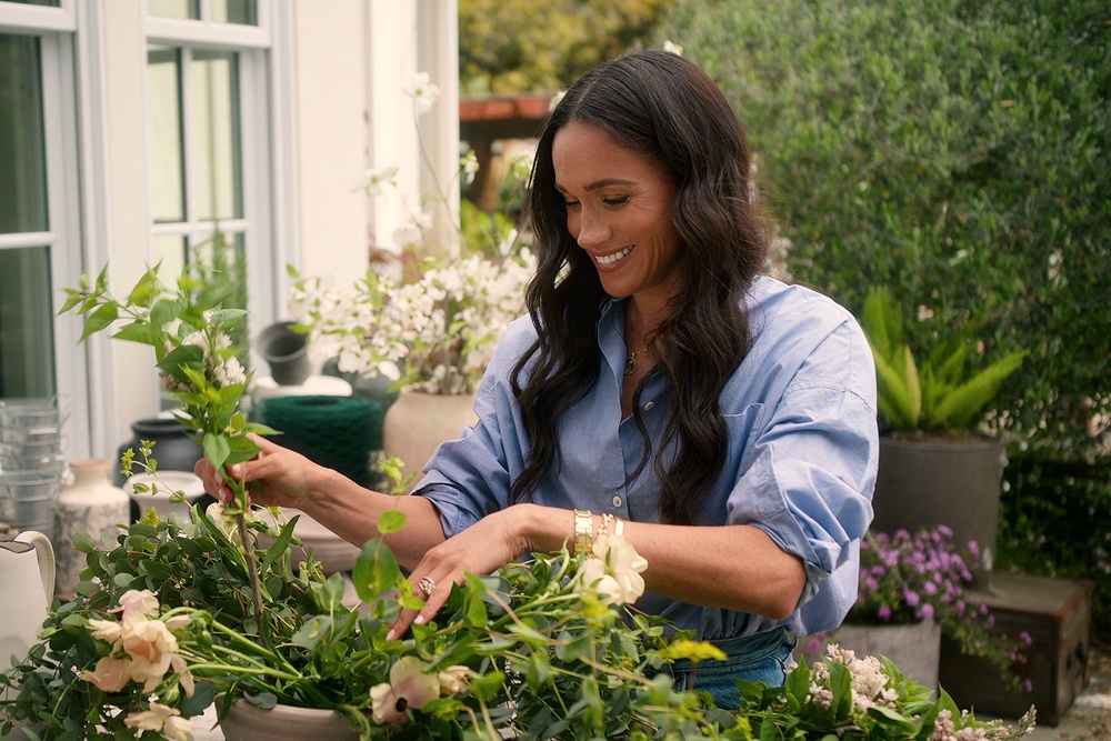 Meghan showcased recipes with ingredients pulled straight from her garden in her Netflix lifestyle series ‘With Love, Meghan’ (Netflix)