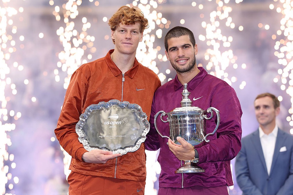 Alcaraz defeated Sinner to win last year’s US Open (Getty Images)
