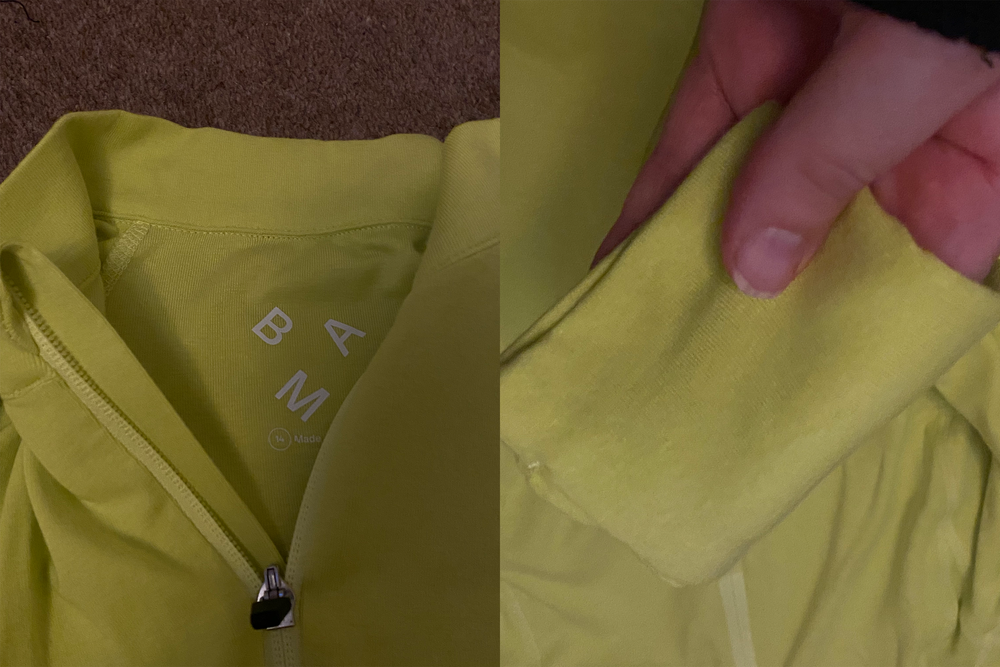 This zipped long sleeve has thumb holes and a high neck (Tamara Hinson/The Independent)