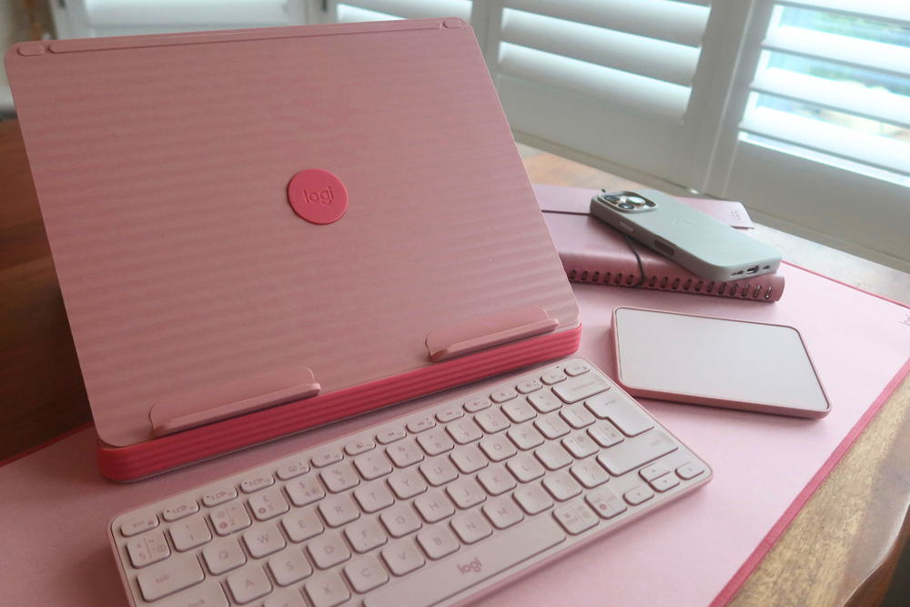 Raising their screen height, this pop up desk will make doing homework more comfortable (Lucy Cotterill/The Independent)