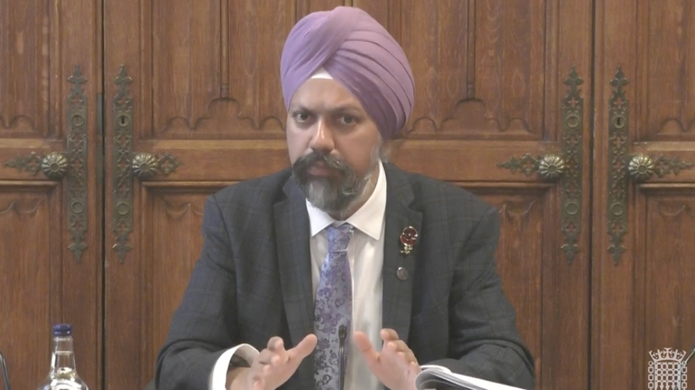 Tan Dhesi MP said that the MoD’s new policy requiring Afghans to evacuate themselves risks ‘excluding people the UK promised to help’ (Parliament TV)