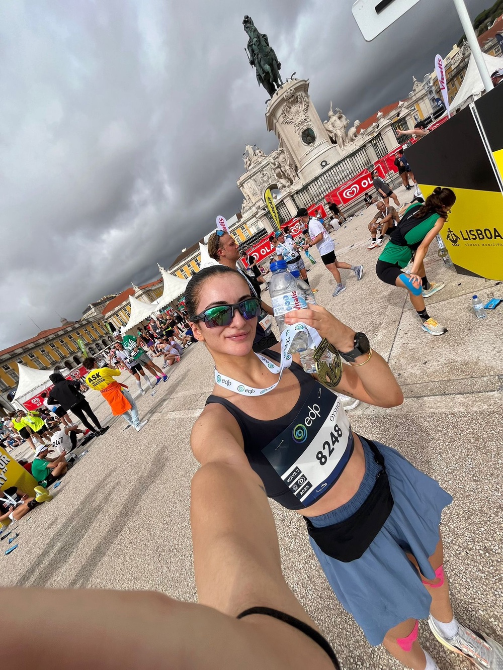 Track star: Kesli Agolli after completing the 2025 Lisbon marathon (Kesli Agolli)