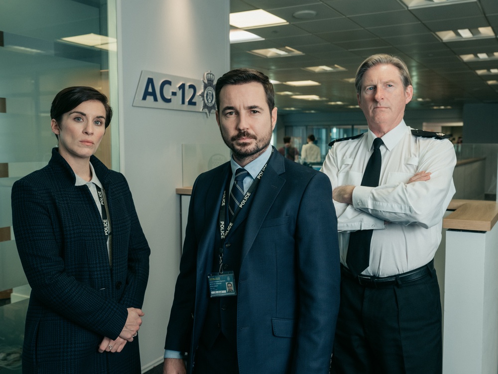 Vicky McClure, Martin Compston and Adrian Dunbar from Line Of Duty (World Productions/BBC)