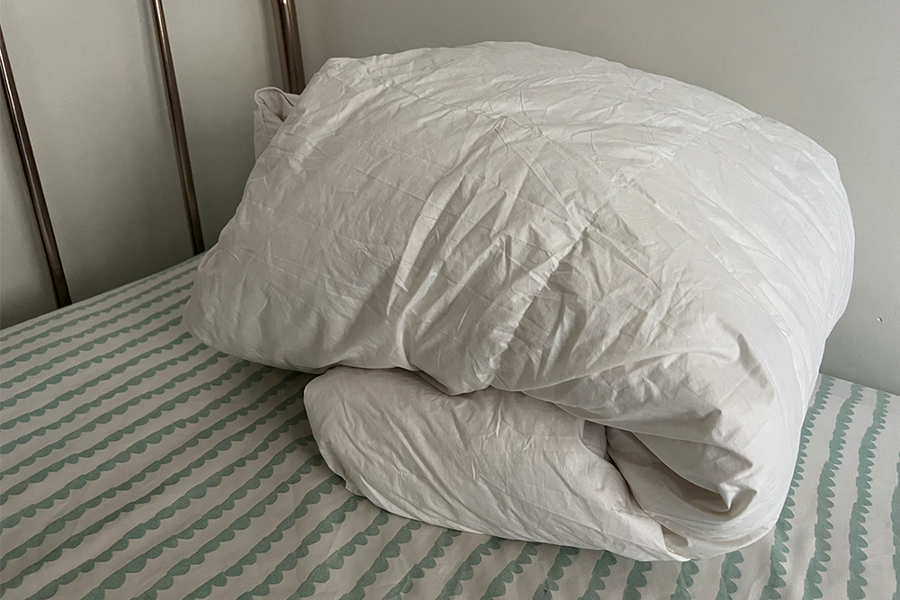 The goose and down fill is as fluffy as you’d expect (Sarah Dawson/The Independent)