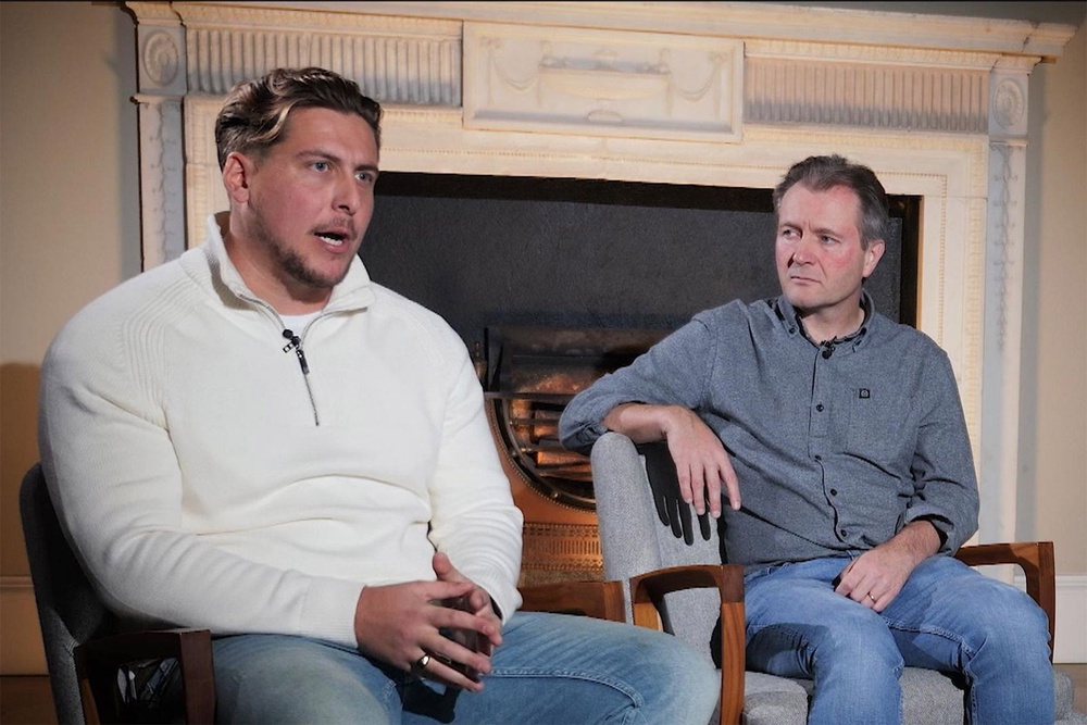 Richard Ratcliffe (right) is supporting Joe Bennett (left) and the Foreman family in their campaign to get Craig and Lindsay home (Sky News)