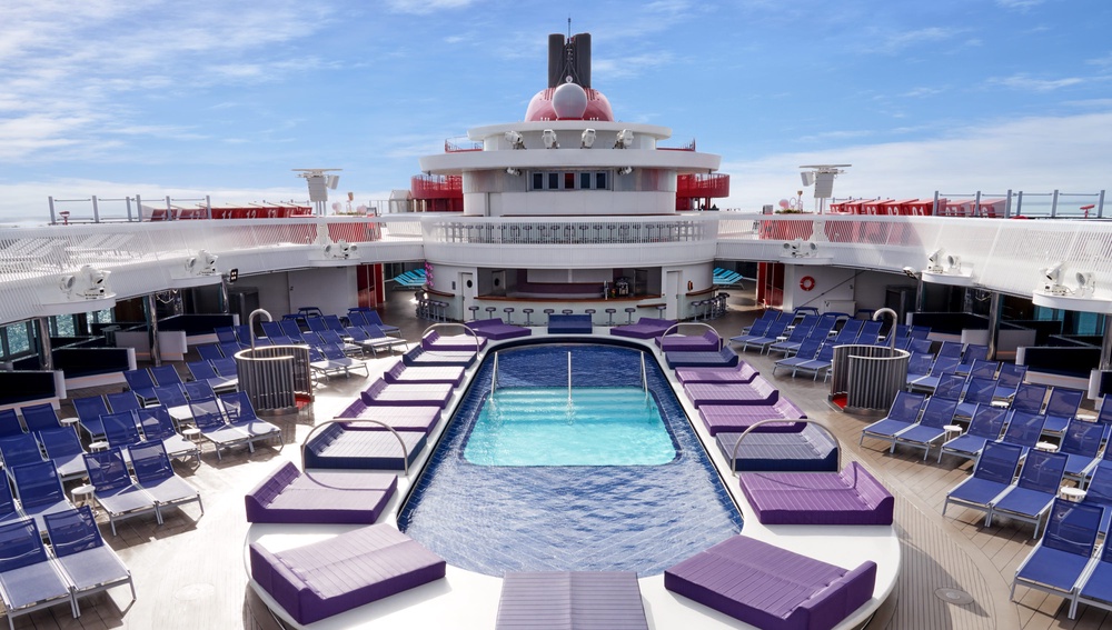 Adults-only Virgin Voyages has plenty of relaxing spaces onboard to view the solar eclipse (Virgin Voyages)