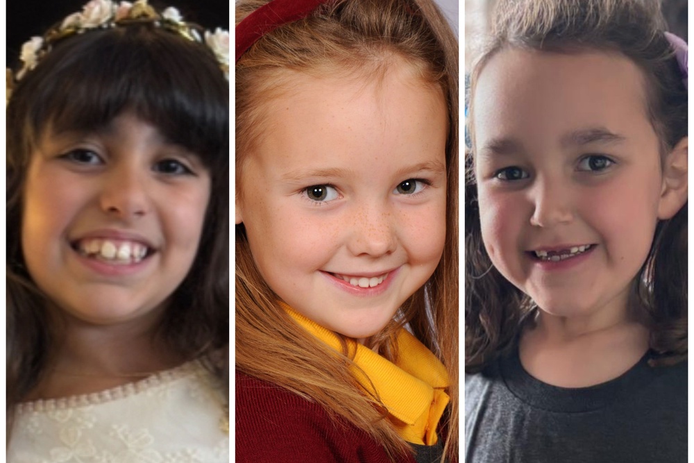 From left,  Alice da Silva Aguiar, nine, Elsie Dot Stancombe, seven, and Bebe King, six, who were murdered in Merseyside last year (Family handouts/PA)