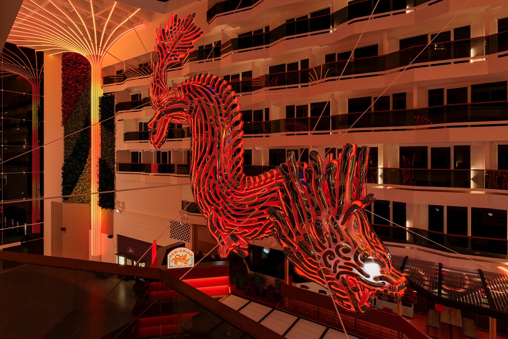 A dragon sculpture will be one of the main features in MSC World Asia's promenade (MSC Cruises)