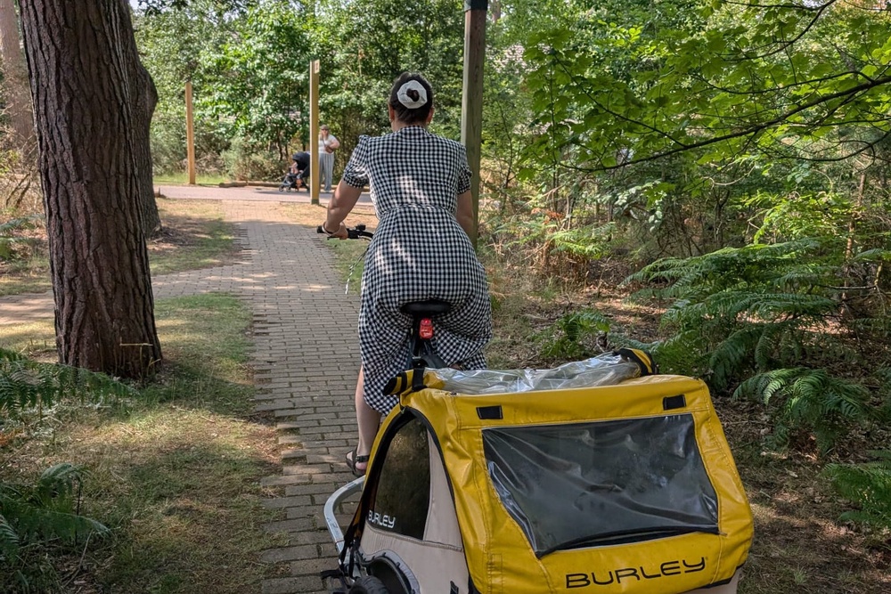 Setting off for a day of exploring Woburn Forest with hired bicycles (Tilly Winn)