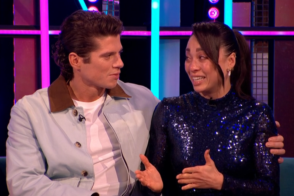 Lewis Cope comforted an emotional Katya Jones after the pair’s shock elimination (BBC)
