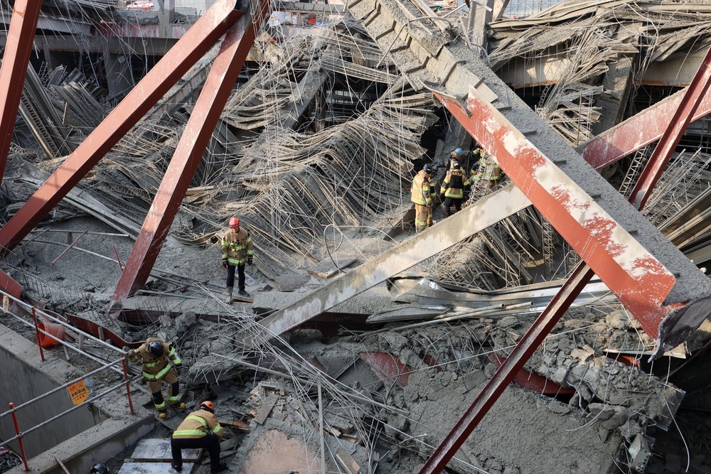 Library under construction in South Korea collapses, killing 1 and ...