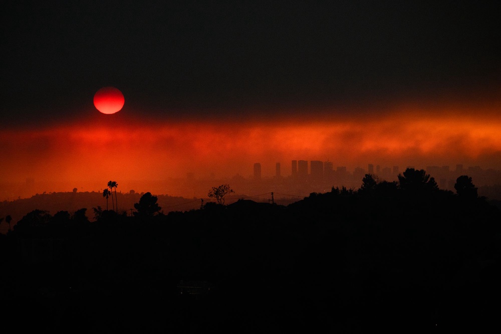 Pratt was inspired to enter the mayoral race after his home was one of thousands that burned in the early 2025 Los Angeles wildfires, and he has been sharply critical of current mayor Karen Bass’s recovery efforts (AFP/Getty)