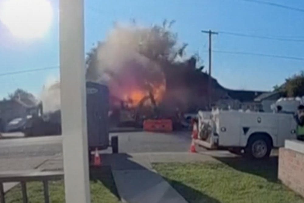 Doorbell video captures moment house blown to pieces in gas explosion