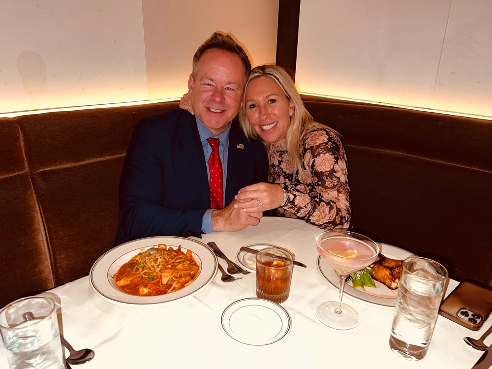 Marjorie Taylor Greene and Brian Glenn announced their engagement on X in December 2025 (Marjorie Taylor Greene and Brian Glenn via X)