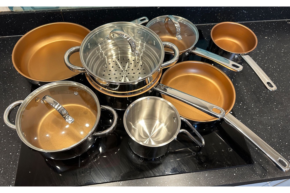 This is a good basic set that has a range of pans (Rachael Penn/The Independent)