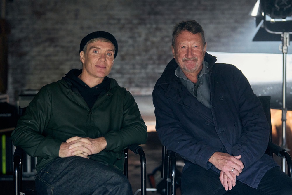 Steven Knight (right) with ‘Peaky Blinders’ star Cillian Murphy (Netflix)