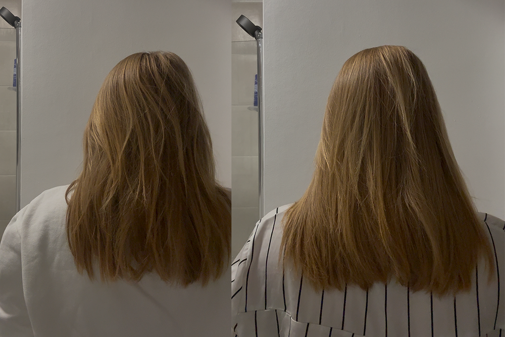 Nearly 48 hours after I used the mask, my mid-lengths still had a mirror-like gloss (Lucy Smith/The Independent)