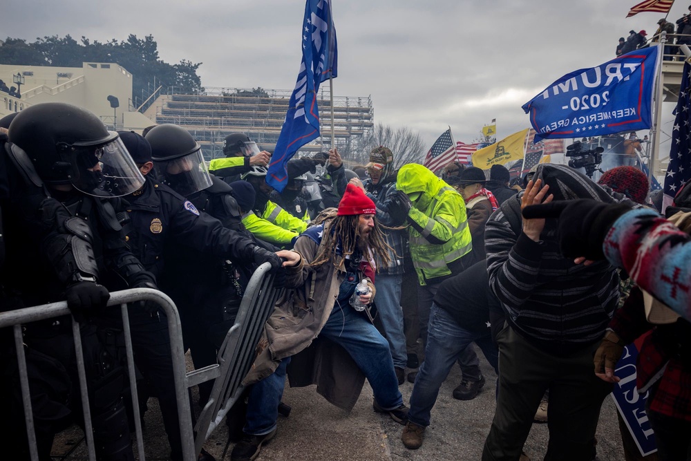 Lawmakers, including from the president’s own party, have raised concerns about Jan 6 rioters and other Trump allies obtaining taxpayer-funded payouts (Brent Stirton/Getty Images)