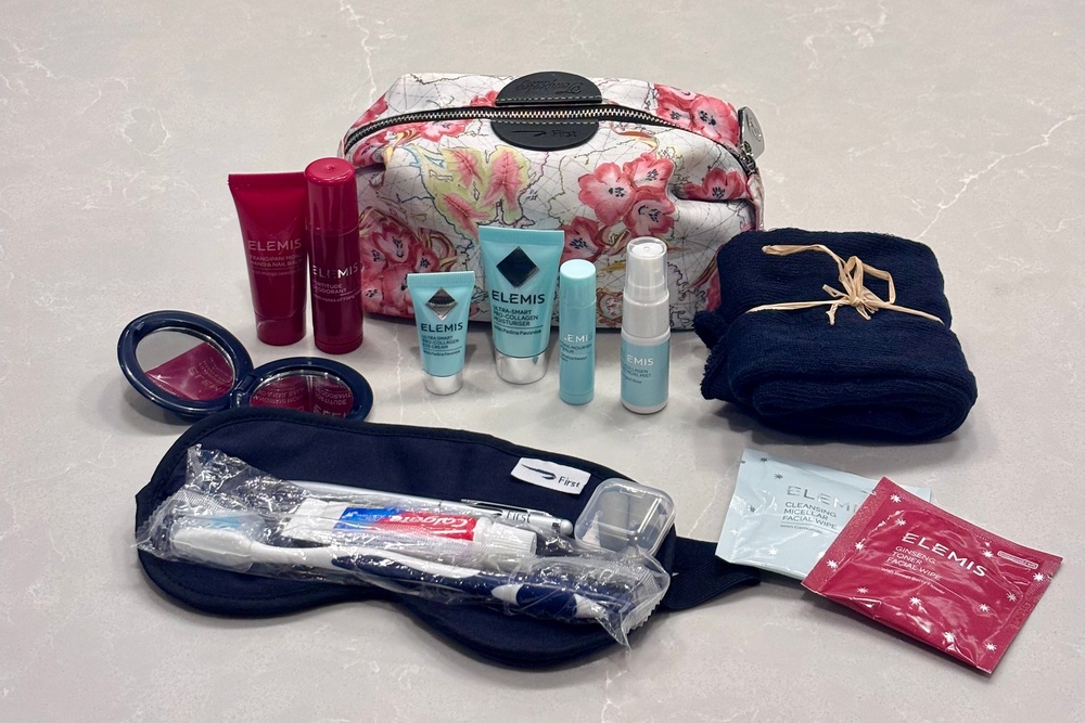BA’s bag features an eight-piece Elemis mini skincare collection (Natalie Wilson)