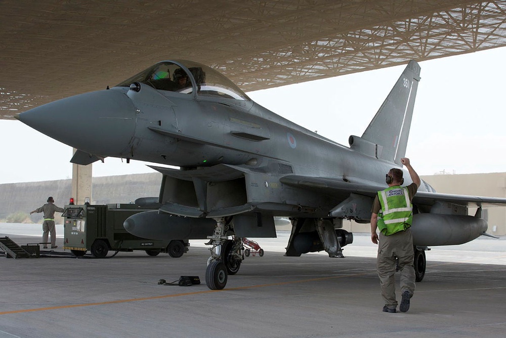 A UK Typhoon at the Al Udeid base in Qatar (MoD)