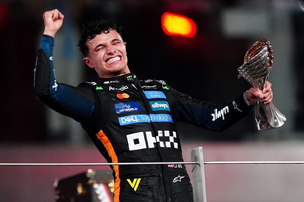 Lando Norris picked up an award after winning the F1 world title for the first time in 2025 (David Davies/PA) (PA Wire)