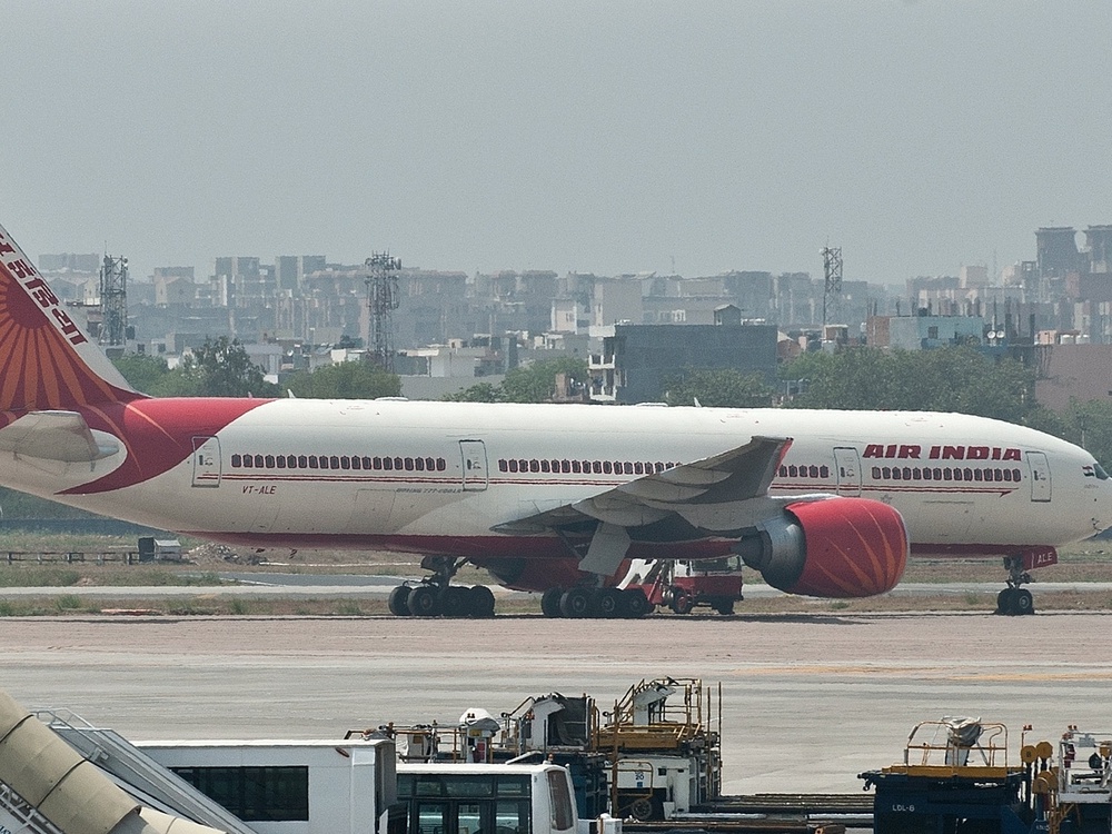 An Air India plane is seen parked on the tarmac at the Indira Gandhi International Airport in New Delhi (AFP/Getty)
