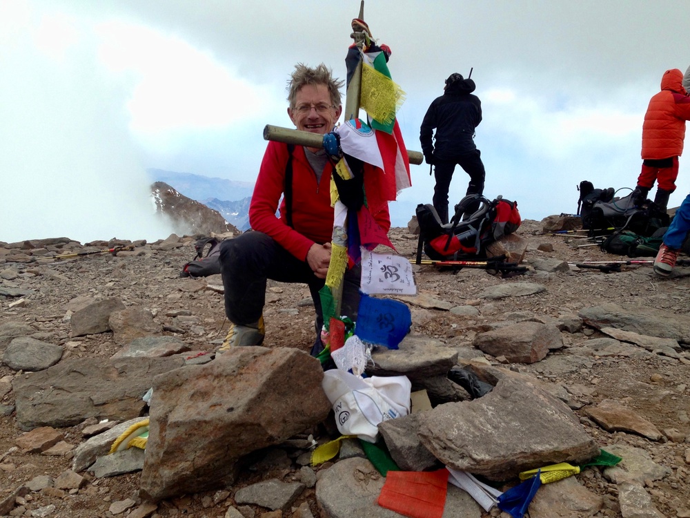 Summit to do: Simon at the peak of Aconcagua in Argentina (Graham Hoyland)