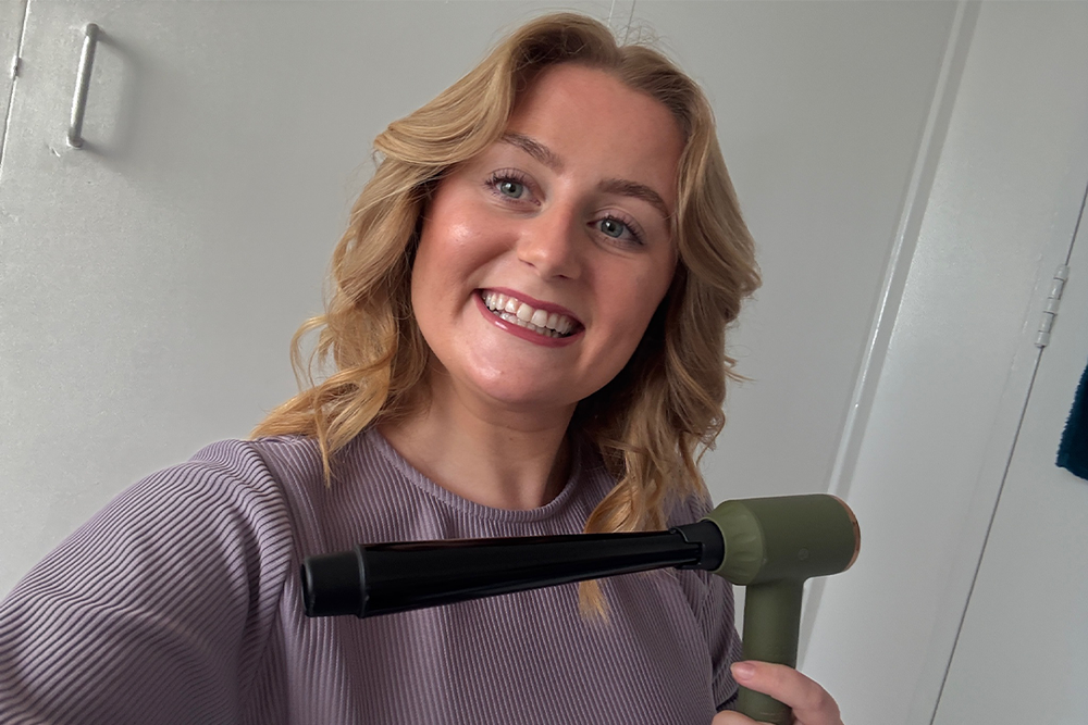 This curling wand comes from Davina McCall’s hair stylist (Lucy Smith/The Independent)