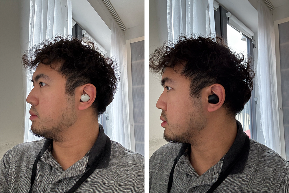 The XM6 fit more securely in the ear compared to the XM5 (Alex Lee/The Independent)